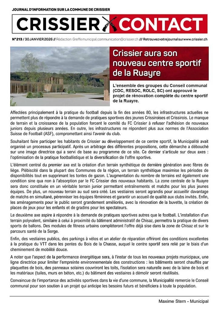 Extrait de CRISSIER CONTACT